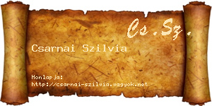 Csarnai Szilvia névjegykártya