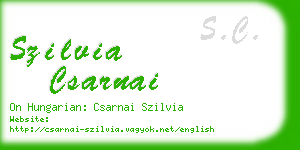 szilvia csarnai business card